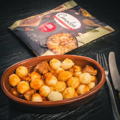 Ñoquis de Papa rellenos de queso con estofado